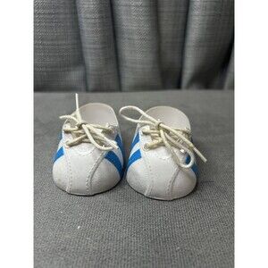 Vintage Cabbage Patch Kids Doll Blue Stripe Tennis Shoes Sneakers Hong Kong